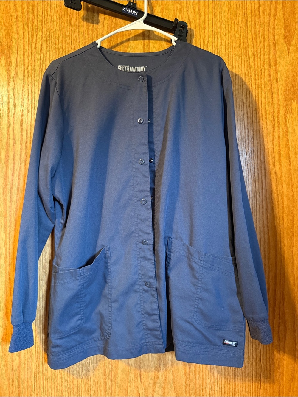 Grey's Anatomy Women's charcoal Button-Front Medical Jacket